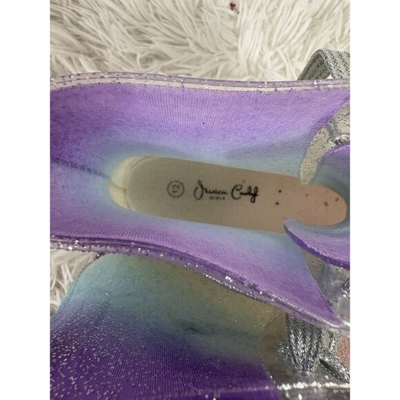 Justin Girls Glitter Gradient Lace-Up Boots Size 12 Pink Purple Silver Sparkle R - Picture 5 of 5